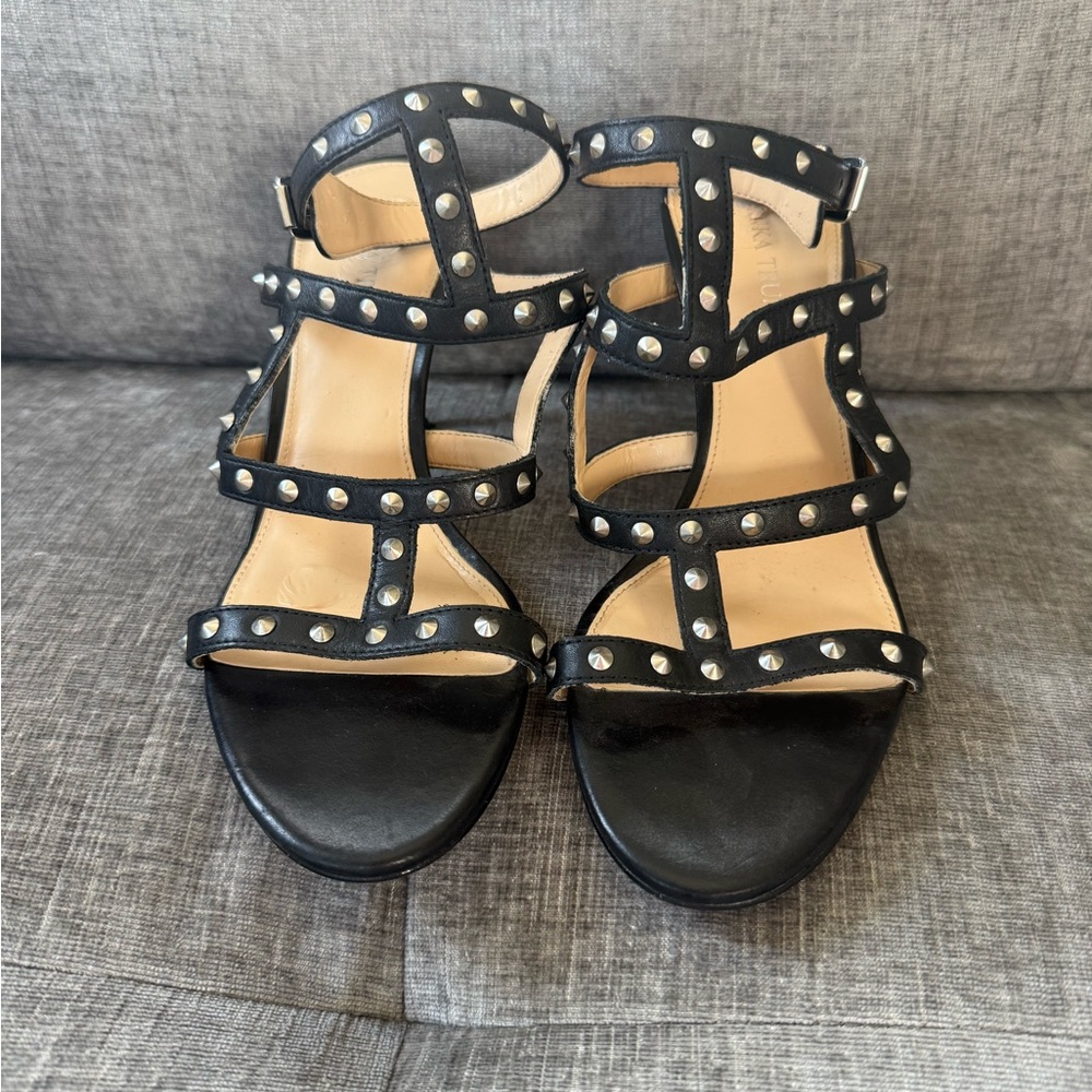 Ivanka Trump Black Studded Sandals